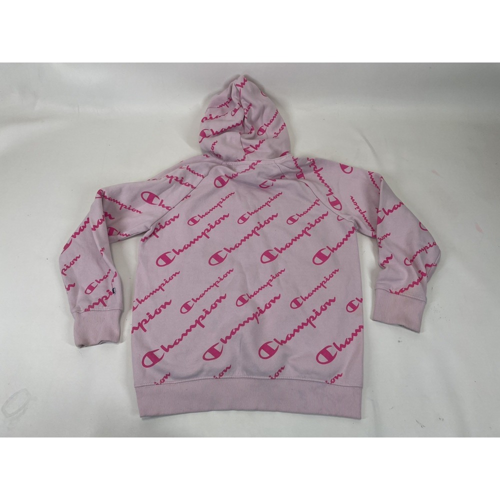 Champion Authentic Athleticwear Logo Sweatshirt Hoodie Girls Size L Pink - Picture 2 of 3